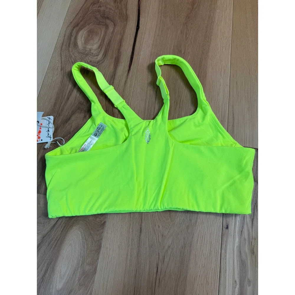 Free People Movement NWT Sports Bra SZ S Neon Highlighter Yellow Hatch